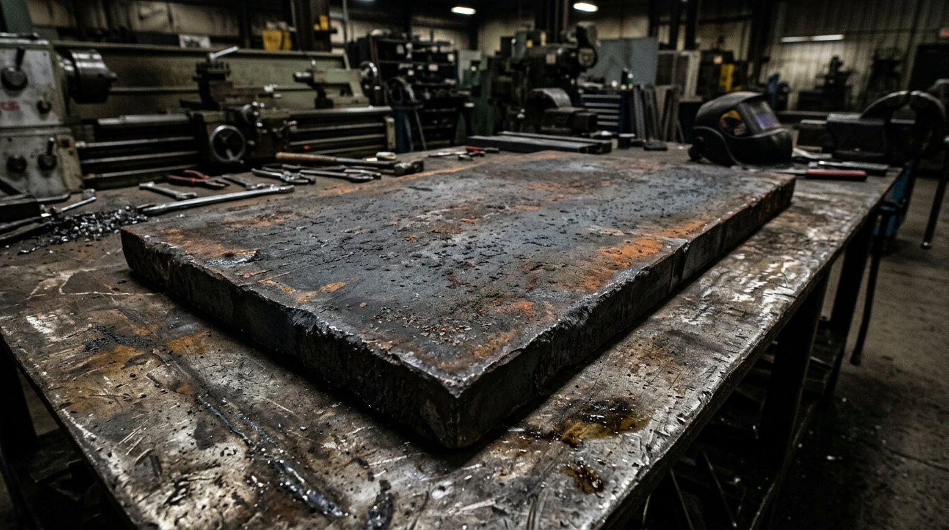 Raw Heavy Industrial Steel Plate Before Cutting